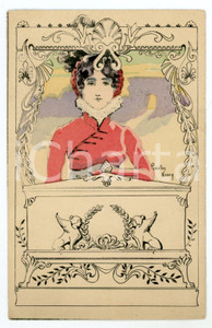 1900 ca COSTUMES Portrait of a lady - Illustration Gaston NOURY Postcard FP  Cartolina postale d'epoca, non viaggiata.CONDIZIONI: FAIRFORMATO: FP    originale e autentica 1