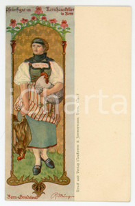 1900 BERN Pfeilerfigur in Kornhausfeller BERN-GRINDELWALD Rudolf MUNGER Postcard  Cartolina postale d'epoca, non viaggiata.CONDIZIONI: FAIRFORMATO: FP    originale e autentica 1