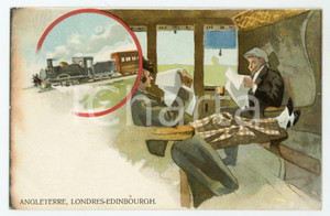 1900ca ANGLETERRE Londres - Edinbourgh CHEMINS DE FER ILLUSTRÉS Carte Postale FP  Cartolina postale d'epoca, non viaggiata.CONDIZIONI: POOR (alone al margine sinistro)FORMATO: FP    originale e autentica 1