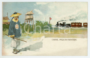 1900ca CHINE Pequin - Tientsin CHEMINS DE FER ILLUSTRÉS Carte Postale FP NV  Cartolina postale d'epoca, non viaggiata.CONDIZIONI: FAIR (alone al margine sinistro)FORMATO: FP    originale e autentica 1
