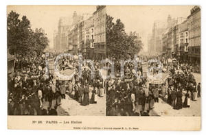 1900 ca PARIS  - Les Halles - Cartolina postale ANIMATISSIMA Cartolina postale, originale d'epoca, non viaggiata. FAIR/discreto lievi piegature angolari Formato: 14x9 cm originale e autentica 1