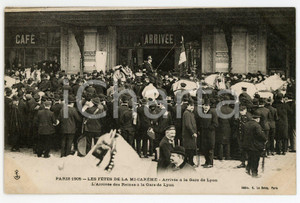 1905 PARIS Les Fêtes de la Mi-Carême - Reines à la Gare de Lyon *Carte postale  Cartolina postale d'epoca, non viaggiata. GOOD/buono  Formato: 14x9 cm originale e autentica 1