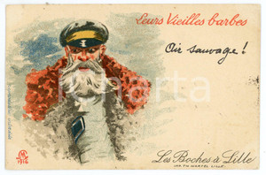 1920 LES BOCHES À LILLE Leurs vieilles barbes - Carte postale FP VG  Cartolina postale d'epoca, viaggiata. FAIR/discreto lievi smussature agli angoli Formato: FP originale e autentica 1