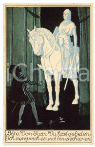 1920 ca WIENER MOZART-GEMEINDE Don Juan series: komthur and Don Juan - Postcard  Cartolina postale d'epoca, non viaggiata. GOOD/buono  Formato: FP originale e autentica 1