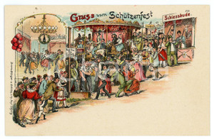 1900 ca SCHUTZENFEST Schiessbude - ILLUSTRATED Postcard FP NV  Cartolina postale d'epoca, non viaggiata ma con nota manoscritta al verso. GOOD/buono  Formato: FP originale e autentica 1