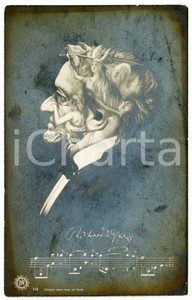 1909 TÊTE TROMPEUSES  Richard WAGNER Metamorphic postcard FP VG  Cartolina postale d'epoca, viaggiata.EDITORE: NNl 510CONDIZIONI: POOR (aloni diffusi)FORMATO: FP    originale e autentica 1