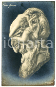 1920ca EROTICA - TÊTE TROMPEUSES Un faune - Metamorphic postcard FP NV  Cartolina postale d'epoca, non viaggiata.EDITORE: PFB 219CONDIZIONI: POOR (aloni diffusi)FORMATO: FP    originale e autentica 1
