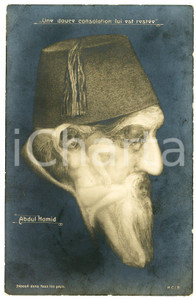 1909 EROTIC - TÊTE TROMPEUSES Abdul HAMID II - Metamorphic postcard FP VG (1)  Cartolina postale d'epoca, viaggiata.CONDIZIONI: POOR (aloni diffusi).FORMATO: FP    originale e autentica 1