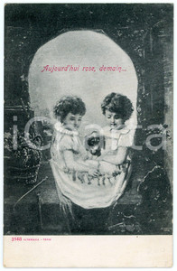1900 ca TÊTE TROMPEUSES Aujourd'hui rose, demain... - Metamorphic postcard FP NV  Cartolina postale d'epoca, non viaggiata.EDITORE: Alterocca, Terni 3148CONDIZIONI: FAIRFORMATO: FP    originale e autentica 1