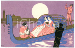 1920 ca RED STAR LINE Venice - Ladies on gondola - Original old postcard  Cartolina postale pubblicitaria d'epoca, non viaggiata.CONDIZIONI: FAIR (piccola abrasione al verso)FORMATO: FP    originale e autentica 1