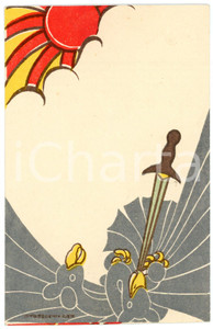 1900 ca JAPAN Birds killed by a sword - Illustrated RARE postcard  Cartolina postale d'epoca, non viaggiata.CONDIZIONI: GFORMATO: FP    originale e autentica 1