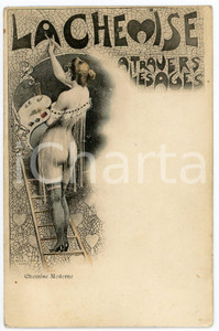 1900 ca EROTISME NU "La chemise à travers les ages" - Moderne - Carte postale  Cartolina postale d'epoca, appartenente alla serie "La chemise &agrave; travers les ages" di Armand Silvestre.Non viaggiata.CONDIZIONI: GFORMATO: FP    originale e autentica 1