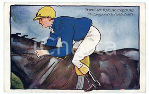 1909 POPULAR RACING COLOURS Leopold DE ROTHSCHILD Jockey ILLUSTRATED Postcard FP  Cartolina postale d'epoca, viaggiata.EDITORE: Raphael Tuck &amp; Sons "Oilette" - Postcard 6490CONDIZIONI: fairFORMATO: FP    originale e autentica 1
