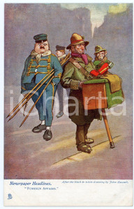 1920 ca UK - SATIRE Artist John HASSALL Newspaper headlines - Postcard FP NV  Cartolina postale d'epoca, non viaggiata. FAIR/discreto Lievi smussature agli angoli Formato: FP originale e autentica 1