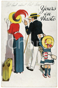 1910 ca HUMOUR Yours in haste - People writing letters on a wall - Postcard FP NV  Cartolina postale d'epoca, non viaggiata.CONDIZIONI: FAIR (lievi smussature agli angoli)FORMATO: FP    originale e autentica 1