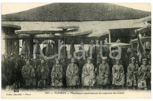 1920 TONKIN (VIETNAM) Mandarins examinateurs au concours des lettrés - Postcard  Cartolina postale d'epoca, viaggiata.CONDIZIONI: G FORMATO: FPEDITORE: P. Dieulefils - Hanoi    originale e autentica 1