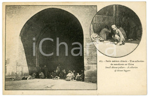 1910 ca CHINA Small pedlars - A collection of chinese beggars *ANIMATED postcard Cartolina postale d'epoca, non viaggiata.CONDIZIONI: GFORMATO: FP    originale e autentica 1