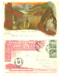1903 NEW ZEALAND - MAORI Kanga - Illustrated postcard Department of Tourist  Cartolina postale d'epoca, illustrata, viaggiata.CONDIZIONI: G FORMATO: FP    originale e autentica 1