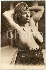 1910 ca AFRIQUE DU NORD Jeune femme mauresque - Postcard ETHNIC NUDE topless  Cartolina postale d'epoca, non viaggiata.CONDIZIONI: GFORMATO: FP     originale e autentica 1
