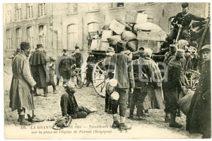 1915 WW1 FURNES BELGIQUE Place de l'Eglise - Tirailleurs sénégalais *Postcard Cartolina postale d'epoca, viaggiata.FORMATO: FPCONDIZIONI: G    originale e autentica 1
