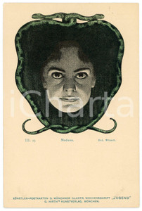 1905 ca ART NOUVEAU Rud WUNSCH for Hirth's "Jugend" - Medusa - RARE Postcard  Cartolina postale d'epoca, non viaggiata.CONDIZIONI: G FORMATO: FP    originale e autentica 1