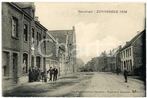 1924 ZONNEBEKE (BELGIUM) Yperstraat - Vintage postcard ANIMATED Cartolina postale d'epoca, non viaggiata.FORMATO: FPCONDIZIONI: G    originale e autentica 1