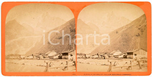 1910 ca CHAMONIX-MONT-BLANC- Aiguille du Dru et Village des Praz *Stereoview Fotografia stereoscopica d'epoca, su cartoncino rigido.FORMATO: 18x9 cmCONDIZIONI: G     originale e autentica 1