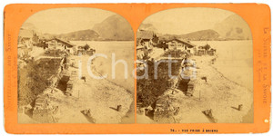 1910 ca BRIENZ (SUISSE) Une vue - Stereoview LAMY Suisse et Savoie Fotografia stereoscopica d'epoca, su cartoncino rigido.FORMATO: 18x9 cmCONDIZIONI: G  (minime abrasioni)    originale e autentica 1