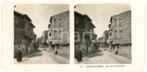 1905 CONSTANTINOPLE (TURKEY) Une rue à Stamboul - Stereoview STEGLITZ ANIMATED  Fotografia stereoscopica d'epoca.CONDIZIONI: G EDITORE: Steglitz-Berlin     originale e autentica 1
