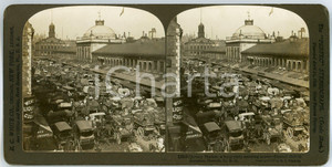 1900 BOSTON (USA) Quincy Market, a busy early morning scene *ANIMATED Stereoview Fotografia stereoscopica d'epoca, su cartoncino rigido.EDITORE: H. C. White, USA FORMATO: 18x9 cmCONDIZIONI: G     originale e autentica 1