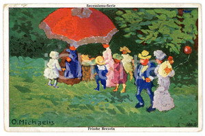 1910 ca Artist Oscar MICHAELIS - Frische Brezeln - TUCK'S SECESSION Postcard  Cartolina postale d'epoca, non viaggiata. FAIR/discreto abrasioni al verso Formato: 9x14 cm originale e autentica 1