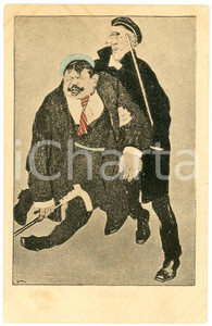 1910 ca SIMPLICISSIMUS - Two men - ILLUSTRATED postcard Serie III n°6  Cartolina postale d'epoca, illustrata, non viaggiata.CONDIZIONI: GFORMATO: FP    originale e autentica 1