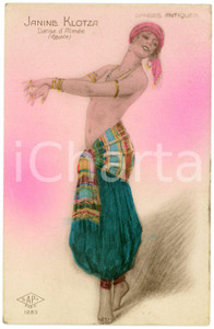 1910 ca VINTAGE EROTIC Janine Klotza - Danse d'Almée (Egypte) *Postcard topless  Cartolina postale d'epoca, non viaggiata.CONDIZIONI: G (minime smussature angolari)FORMATO: FPEDITORE: SAPI Paris - n&deg; 1283    originale e autentica 1