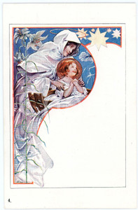 1900 ca ART NOUVEAU Holy Family - CHRISTMAS - Old postcard  Cartolina postale d'epoca, non viaggiata.CONDIZIONI: GFORMATO: FP    originale e autentica 1