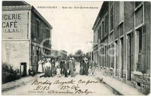1916 GASSICOURT - FRANCE Rue du Val-Notre-Dame - Carte postale FP VG  Cartolina d'epoca, viaggiata. FAIR/discreto Lievi smussature agli angoli Formato: FP originale e autentica 1