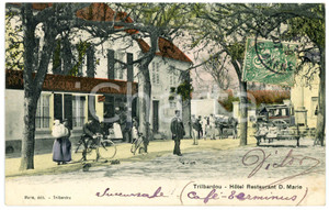 1907 TRILBARDOU (Seine-et-Marne) Restaurant D. MARIE - Carte postale ANIMEE  Cartolina postale d'epoca, viaggiata.CONDIZIONI: GFORMATO: FP    originale e autentica 1