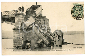 1906 MÉZIÈRES Destruction du pont du Chemin de fer en 1871 - Carte postale FP VG  Cartolina postale d'epoca, viaggiata.CONDIZIONI: GOODFORMATO: FP    originale e autentica 1
