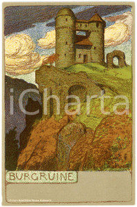 1900 ca ART NOUVEAU GERMANY Artist Ernst LIEBERMANN Burgruine - Postcard  Cartolina postale d'epoca, non viaggiata.CONDIZIONI: G FORMATO: FP    originale e autentica 1
