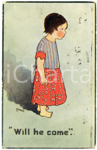 1915 Artist L. MARSHALL Will he come - Carte postale FP VG  Cartolina postale d'epoca, viaggiata.CONDIZIONI: POOR (sbrecciature lungo il margine)EDITORE: Boots Cash Chemists - Pelham SeriesFORMATO: FP    originale e autentica 1