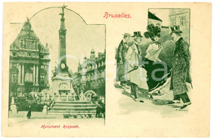 1900 ca BRUXELLES Monument Anspach - Carte postale FP NV  Cartolina postale d'epoca, non viaggiata. FAIR/discreto Lievi smussature agli angoli Formato: FP originale e autentica 1