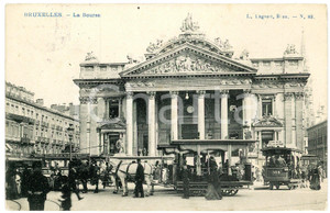 1910 ca BRUXELLES - BELGIQUE La Bourse - Carte postale FP VG  Cartolina postale d'epoca,  viaggiata. FAIR/discreto Lievi smussature e sbrecciature agli angoli Formato: FP originale e autentica 1