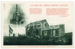 1915 ca WW1 Monte Grappa com'era - Rifugio Club Alpino Bassanese - Cartolina FP  Cartolina postale d'epoca, non viaggiata.Al verso timbor del Posto di Ristoro - Stazione di BolognaCONDIZIONI: GOODFORMATO: FP    originale e autentica 1
