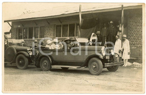 1928 CONGO BELGE Mines KATANGA Roi Albert Ier  en voiture *Photo L. GABRIEL 521 Fotografia originale d'epoca, scattata durante la visita dei sovrani Alberto I ed Elisabetta del Belgio in Congo.FOTOGRAFO: L&eacute;opold Gabriel - Panda - Katanga GOOD/buono  Formato: 14x9 cm originale e autentica 1