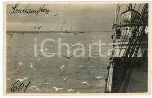 1930 ca SOUTHAMPTON (UK) Veduta da piroscafo in navigazione *Foto L. GABRIEL 601 Fotografia originale d'epoca, in formato cartolina postale.FOTOGRAFO: L&eacute;opold Gabriel  GOOD/buono  Formato: 14x9 cm originale e autentica 1