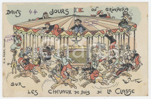 1919 FRANCE - VIE MILITAIRE On grimpera sur le chevaux de bois - Postcard FP NV Cartolina postale d'epoca, non viaggiata ma con nota manoscritta al verso. FAIR/discreto PIegature all'angolo inferiore sinistro Formato: FG originale e autentica 1