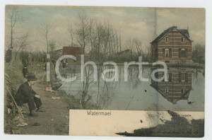1900 ca WATERMAEL - BOITSFORT Pêche royale - Carte postale FP NV  Cartolina postale d'epoca, non viaggiata. VERY POOR/gravemente danneggiato Lievi smussature agli angoli ed estesa macchia di inchiostro all'angolo inferiore destro Formato: FP originale e autentica 1