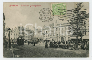 1911 BRUXELLES Place du Grand Sablon - Carte postale FP VG  Cartolina postale d'epoca, viaggiata. FAIR/discreto Lievi smussature agli angoli Formato: FP originale e autentica 1
