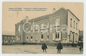 1906 LEEUW-SAINT-PIERRE Écoles et maison communale - Carte postale FP VG  Cartolina postale d'epoca, viaggiata. FAIR/discreto Lievi smussature agli angoli Formato: FP originale e autentica 1