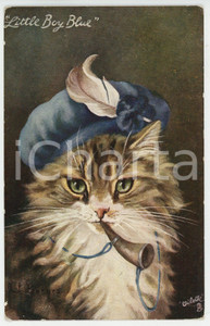 1920 ca CAT STUDIES - Little Boy Blue - ill. BARNES - Postcard TUCK'S  Cartolina postale d'epoca, non viaggiata.Illustratore: G. L. BarnesCONDIZIONI: F (lievi abrasioni angolari)FORMATO: FP    originale e autentica 1