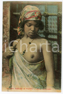 1910 ca ETHNIC NUDE ARAB Jeune Mauresque - Postcard topless 1004 Scènes et Types  Cartolina postale d'epoca, non viaggiata.CONDIZIONI: GFORMATO: FP    originale e autentica 1